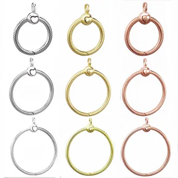 

Rose Gold & Silver Small Medium & Large O Necklace Pendant Fit Pandora Bracelet 925 Sterling Silver Bead Charm DIY Jewelry