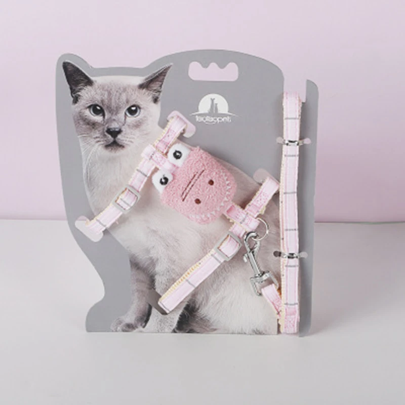 Chat Avec Traction En Forme De I Dessin Anime Dinosaure Chat En Forme De I Treillis Poitrine Harnais Laisses Chat Chien Chat Cadeau Kawaii Chat Nœud Papillon Aliexpress