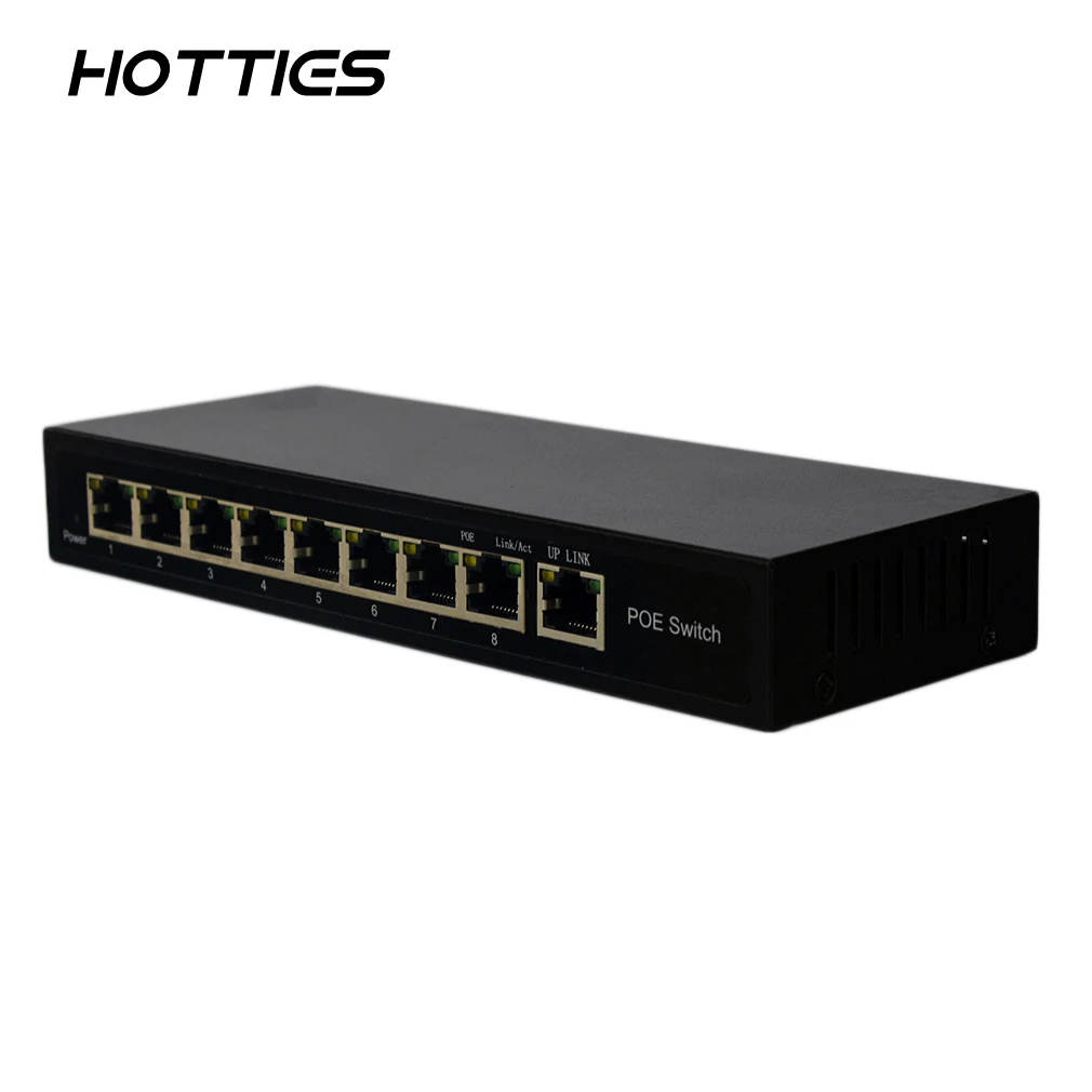 KF-S1OH-1TH-120 1+ 8 Порты и разъёмы 10/100 Мбит/с коммутатор питания через Ethernet сетевой коммутатор для IP Камера адаптера POE коммутатор для интернет-сети черного цвета