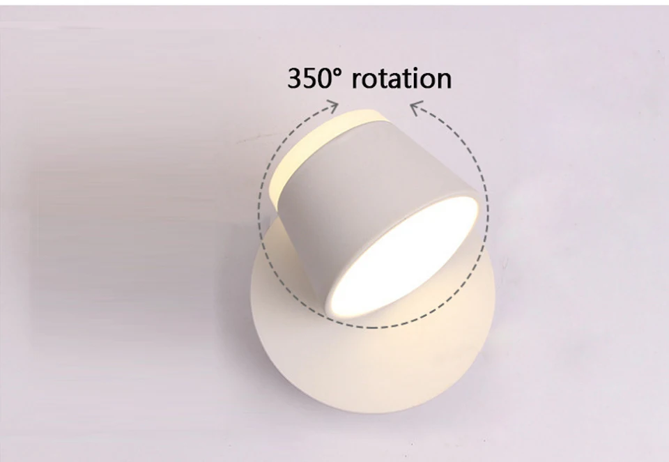 Lâmpada de Parede para o Quarto Cabeceira do Banheiro Fixado na Parede Arandela Branco Luminária Moderna Iluminação Hotel 8 w 16 360 Rotação Led 3 Luminárias de parede