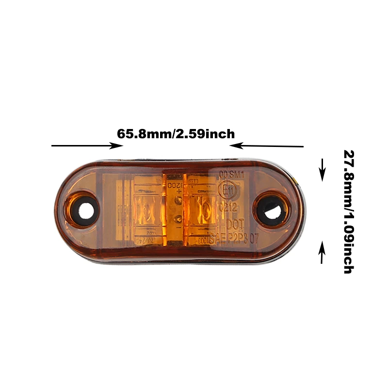 1 шт. 24 в 12 В янтарные Светодиодные Габаритные фонари габаритные для грузовиков
