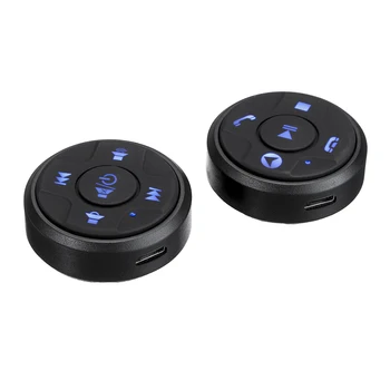 

Hot 12V Universal Wireless Car Steering Wheel 10 Button bluetooth Remote Control For Stereo DVD GPS With Night Light Round shape