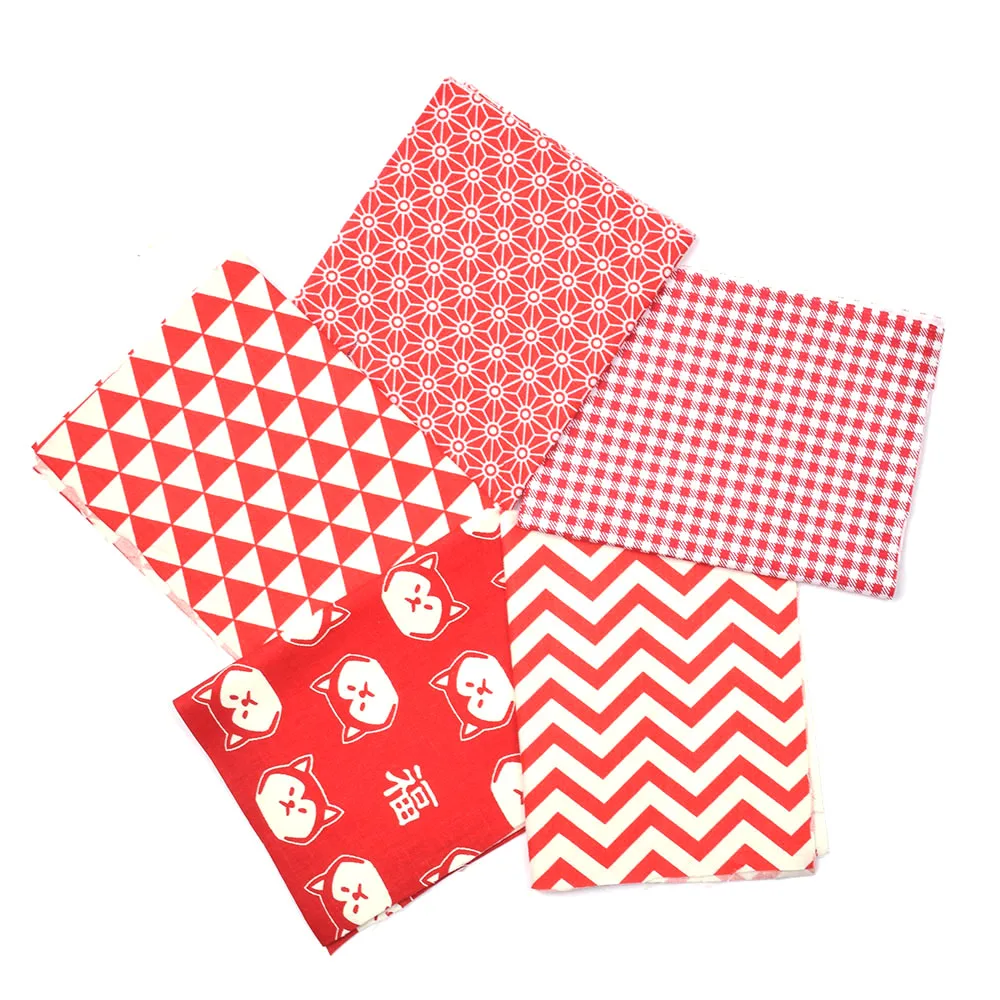 009 5pcs 5 шт. 20x25 см черный хлопок лоскутное шитье стеганые ткани комплект для лоскутного рукоделия DIY ручной работы японский стиль ткань - Цвет: 009 5pcs