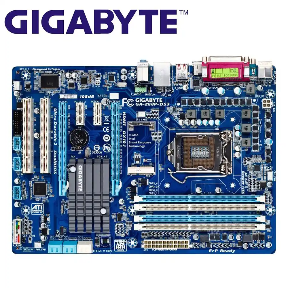 Lga 1155 Ddr3 Fur Intel Z68 Gigabyte Ga Z68p Ds3 Original Motherboard 32g Z68p Ds3 Desktop Mainboard Sata Iii Ii Usb 3 0 Boards Motherboards Aliexpress
