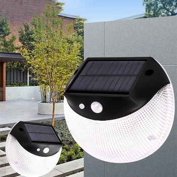 

Round LED Solar Power Light PIR Motion Sensor Outdoor Garden Security Wall Lamp Waterproof Solar Powered Sunlight Decoration
