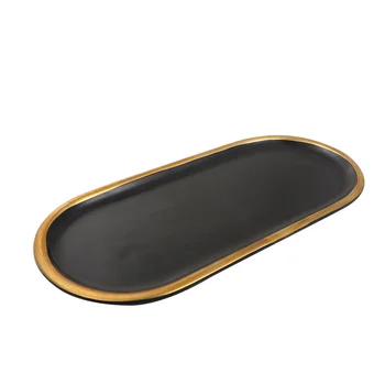 

1Pc Adorable Glamorous Storage Plate Crafted Jewery Display Tray (Black)