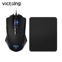 VicTsing PC056 игровая мышь Проводная RGB мышь 7200 dpi эргономичная компьютерная мышь с 7 кнопками коврик для мыши для ноутбука ноутбук PC Gamer