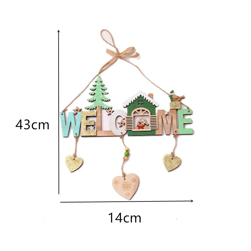 1pc-26-welcome snow Рождество Noel Счастливого Рождества деревянные подвесные украшения для рождественской елки украшения для дома Noel Navidad Декор новогодние подарки - Цвет: 1pc-26-welcome snow