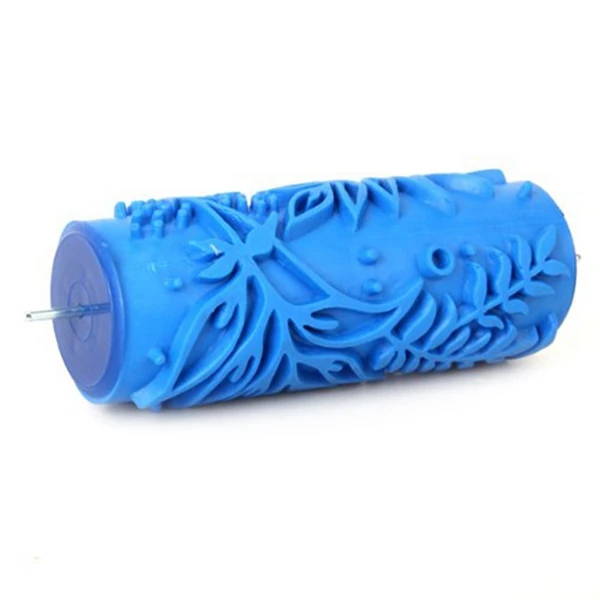 1Pcs DIY Tree Pattern Paint Roller for Wall Decoration& 1Pcs Paint Roller for Machine Designs Flowers- Blue 15 Cm
