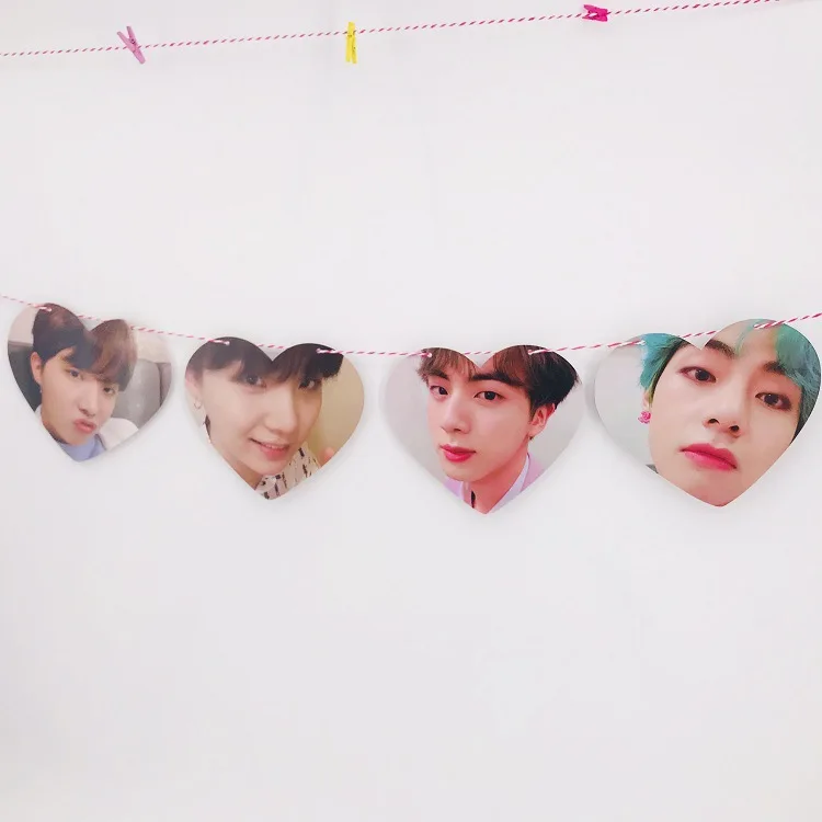Kpop Фото Коллекция ЛЮБОВЬ Висячие флаги BLACKPINK GOT7 TXT v jungkook jimin rm suga jin подарок