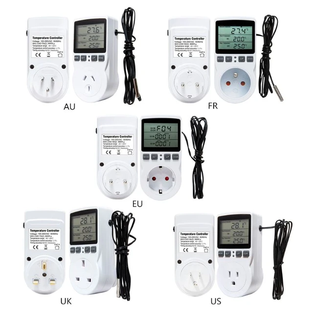 Timer Steckdose Digital Thermostat 220v Temperatur Controller Steckdose Mit  Timer Schalter Kühlung Heizung Temperatur Sensor