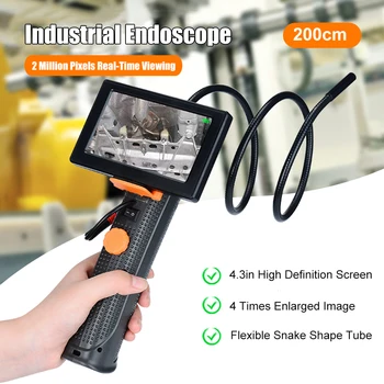 

Digital Industrial Endoscope 4.3 inch LCD Borescope Videoscope with Metal Snake Shape Tube Semi-Rigid Inspection Camera