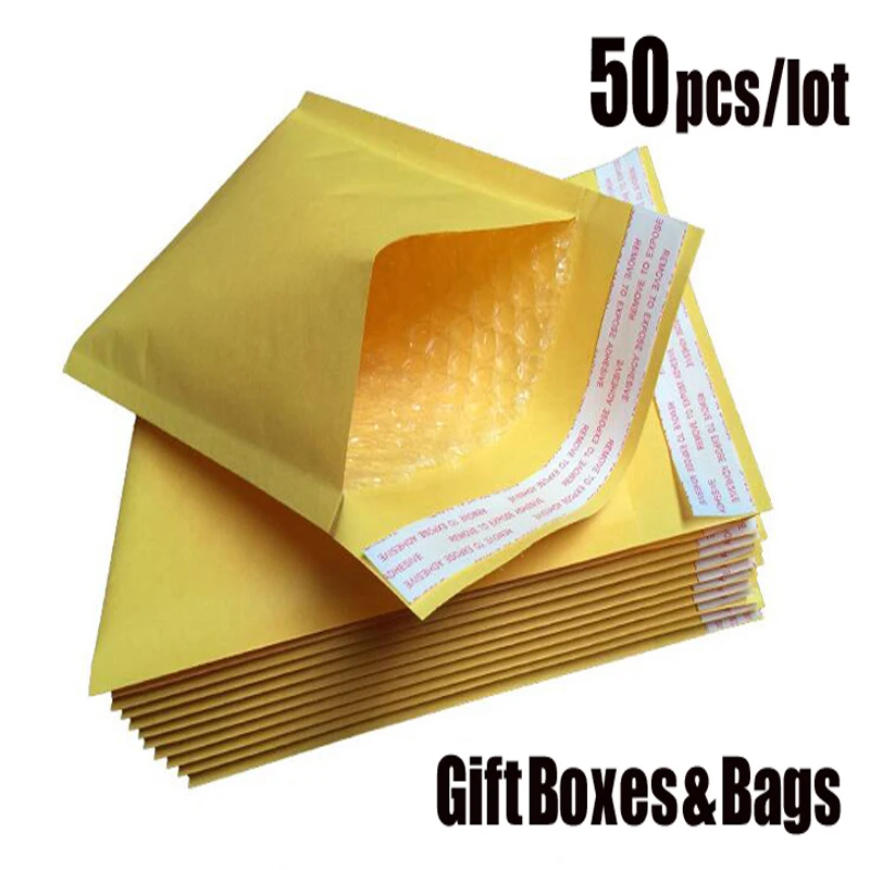 50 Pcs 20x25/11x19cm Bubble Mailers Padded Envelopes Large Size Kraft