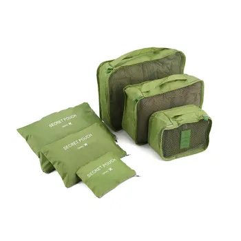 

6 Pcs/set Nylon Packing Cubes Set Travel Bag Organizer Large Capacity Travel Bags Hand Luggage Clothing Sorting First Aid kits