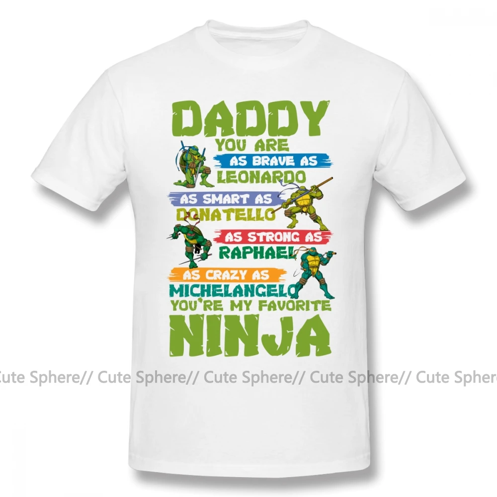 Футболка Ninja Daddy Ninja, футболка с графикой, потрясающая футболка, Повседневная футболка с коротким рукавом, плюс размер, Мужская футболка из 100 хлопка - Цвет: White