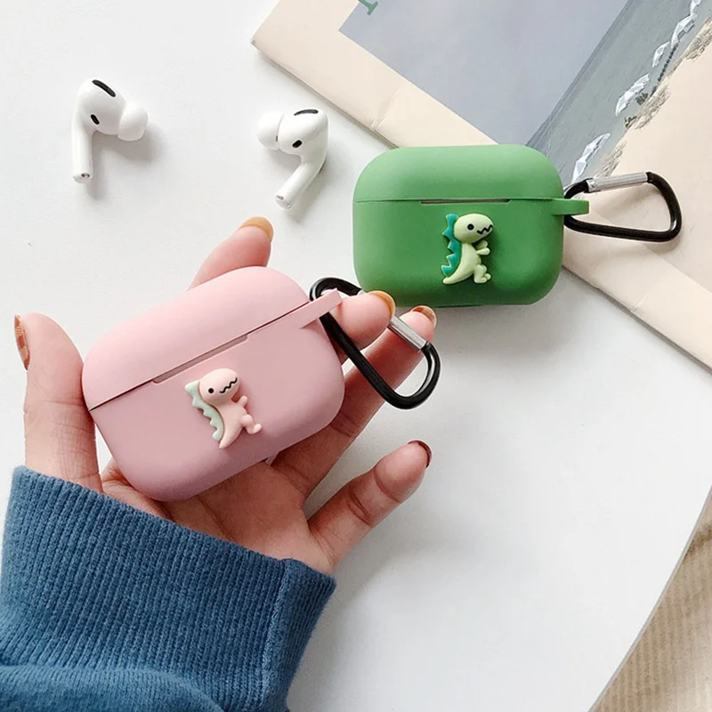 Чехол для наушников с маленьким динозавром Airpods Pro чехол Apple Air Pods силиконовые