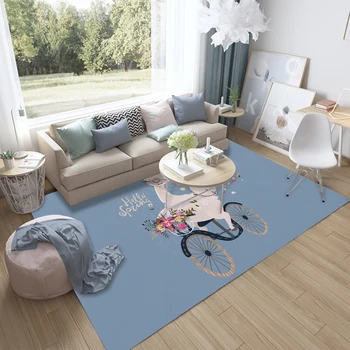 

Cartoon Alpaca Carpet Printing Mat Rectangular Bedroom Children's Room Game Carpet Crawling Mat Household Non-slip Carpet Decor