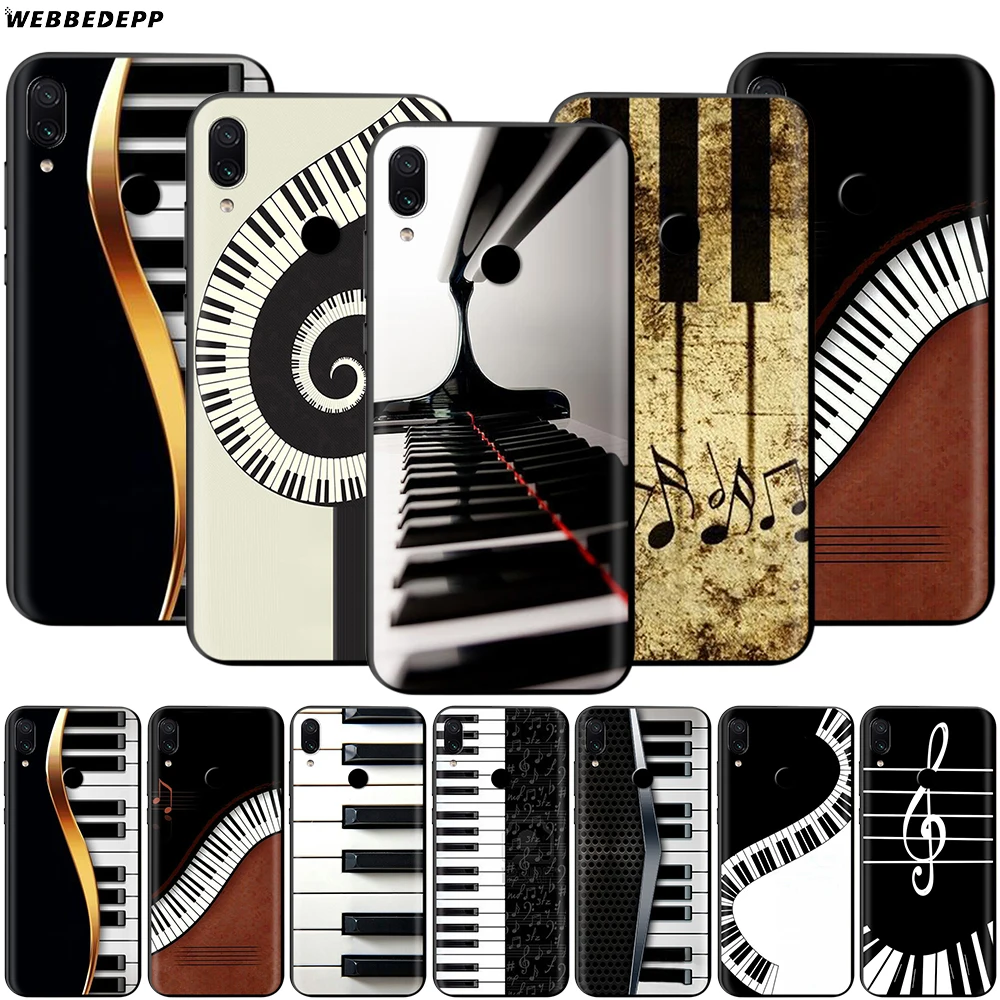 

Webbedepp Music Piano Keyboard Case for Xiaomi Redmi Note 8 MI 3 6 8 9 A1 A2 A3 5X 6X 9T CC9 Lite SE Pro Max Pocophone F1