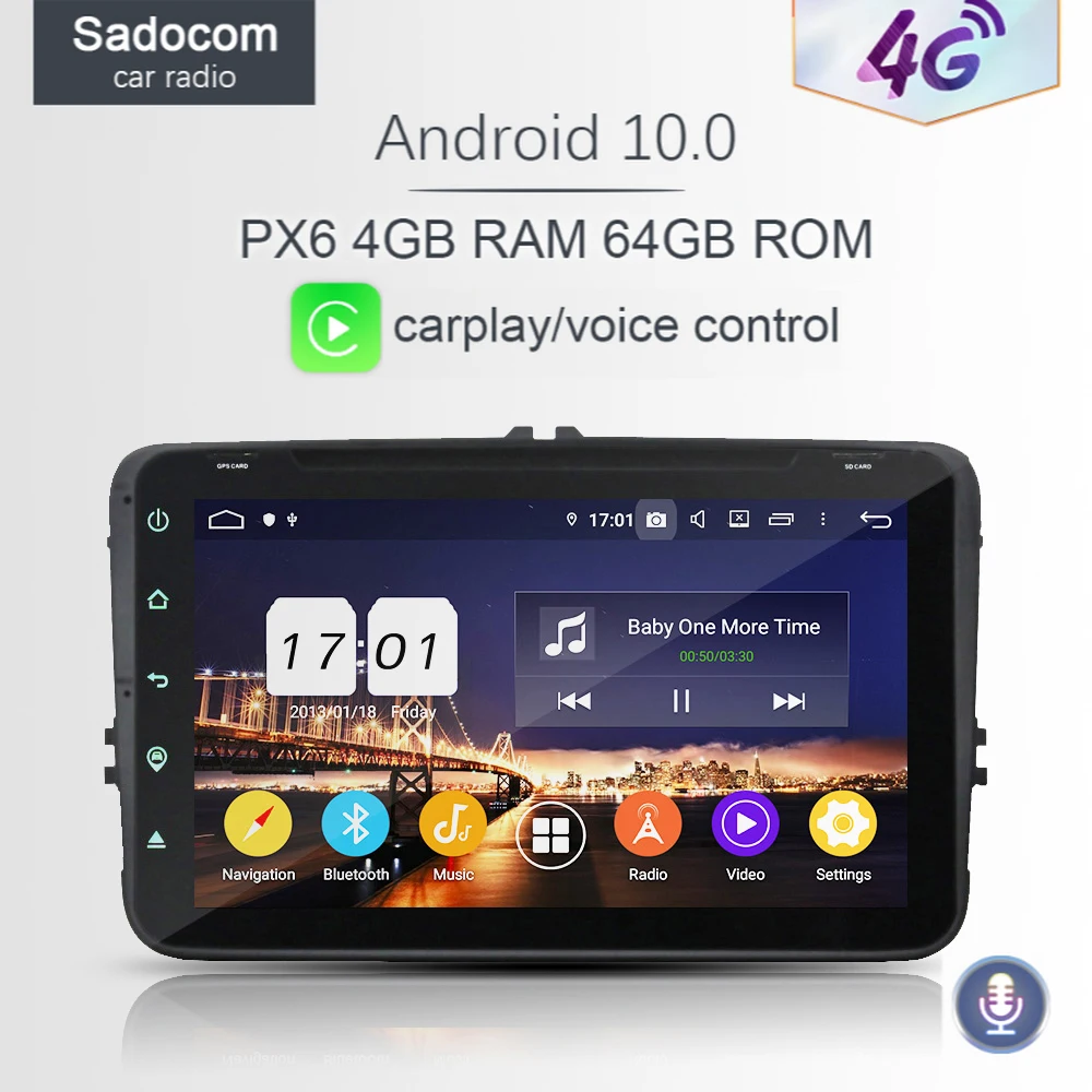 720P 8 &quotDSP PX6 Android 10 0 4G + 64GB Автомобильный dvd плеер GPS RDS авторадио для VW PASSAT CC Tiguan Jetta Leon