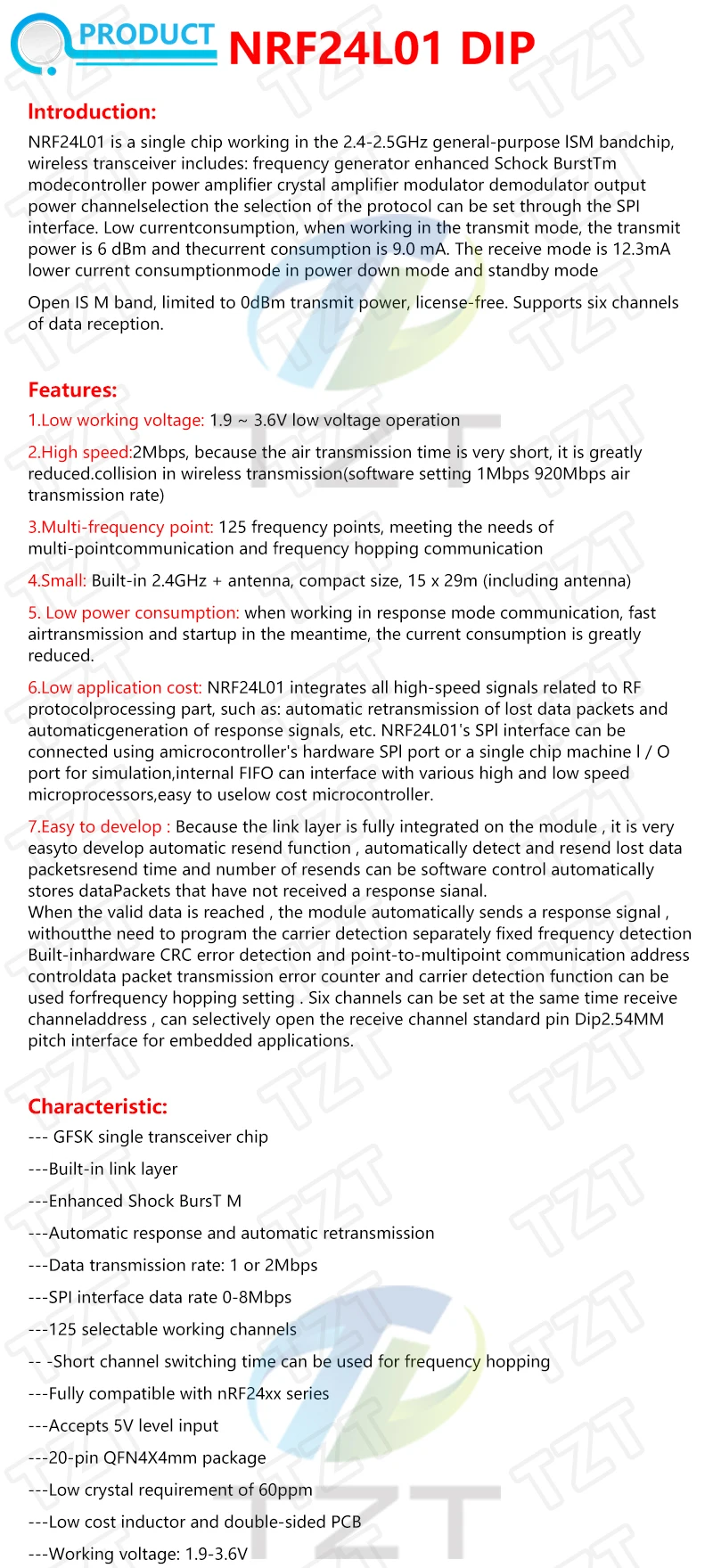 1/3PCS NRF24L01 Übertragungsmodul 2,4GHz NRF24L01 Upgrade-Version NRF24L01+PA+LNA 1000 Meter für Arduino – Detail 5