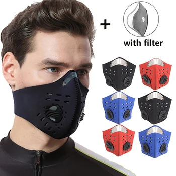 

Dust masks Filter Bicycle PM2.5 Activated Carbon Breathing Valve Masks With Filter Cycling Face Masks Anti-Pollution stock