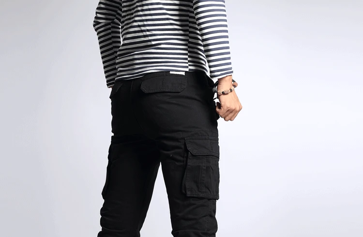 Sz28-38 военные мужские камуфляжные хлопковые узкие прямые брюки Карманы Мужские Брюки Карго повседневные брюки B54