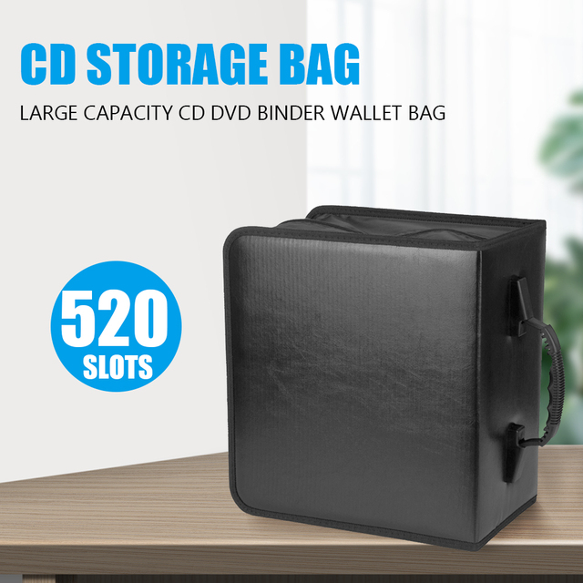 Capacity Portable Zipper PU Leather CD DVD Wallet Holder Bag Album Disc Organizer Media Storage Case For 400 / 520 discs