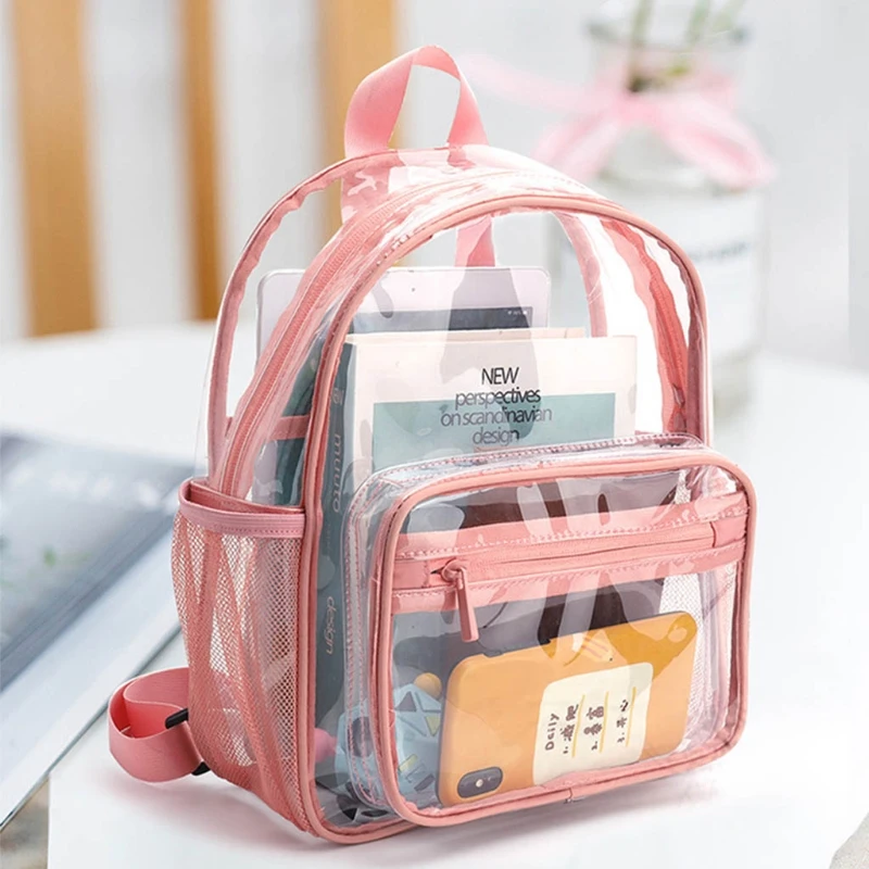 functional and stylish backpacks Women's Backpack Transparent Waterproof PVC Bag Female Fashion College Students Transparent Bag Large Solid Clear Backpacks fashionable travel backpacks