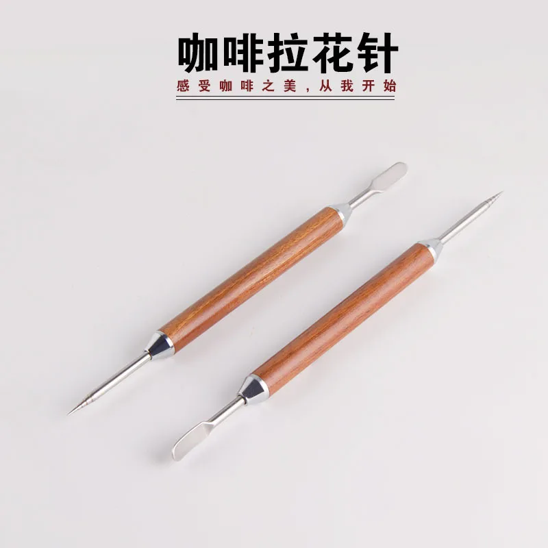 

Wood handle coffee broaching needle flower pear wood handle carving needle pattern broaching hook carving stick