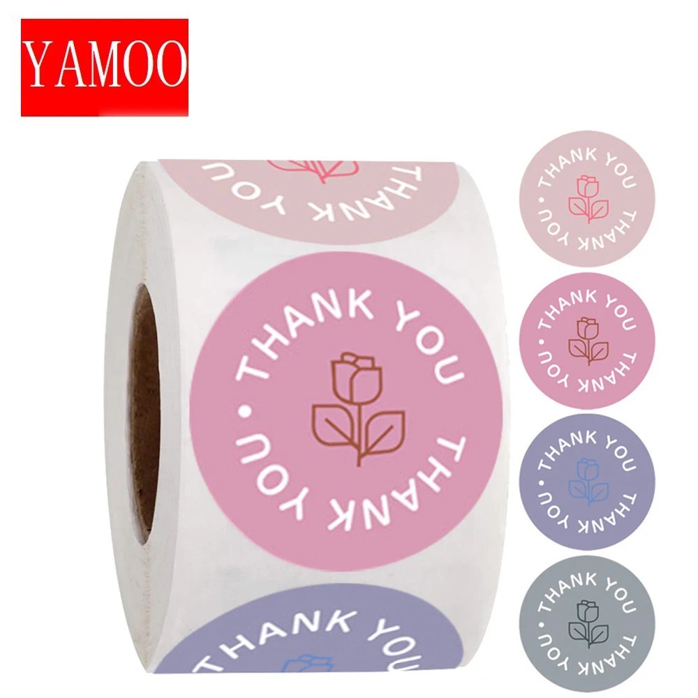 

100-500pcs gift sealing sticker bouquet thank you design scrapbook sticker holiday birthday party gift decoration label