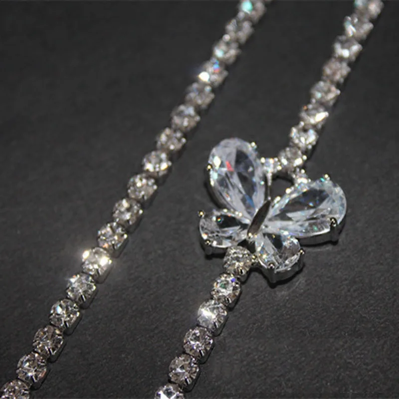 

Sparkling CZ Butterfly Elegant Adjustable Rhinestone Bra Straps party evening dress underwear lingerie costume accessories