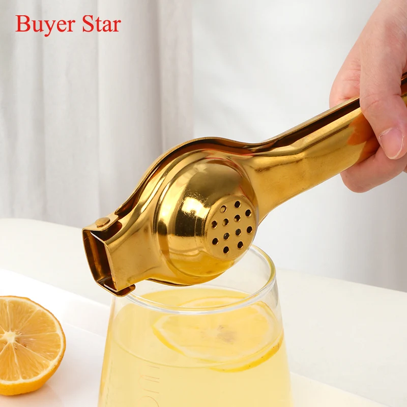 1pc Gold Lemon Squeezer Stainless Steel Orange Fruit Juicer Metal
