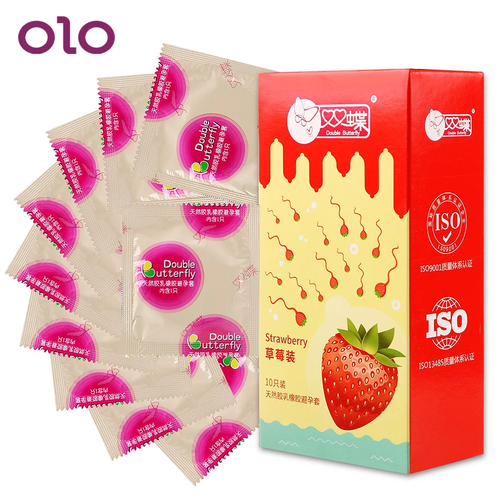 

OLO 10pcs/lot Natural Latex Ultra Thin Extra Dotted Condom Safer Contraception For Men Lubricating Condoms Condoms for Men