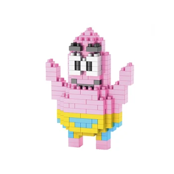 

Patrick Star Building Blocks Cartoon Small Model Plankton Krabs Micro Mini Squidward Gary Figures Diamond With 9cm Bricks Toys