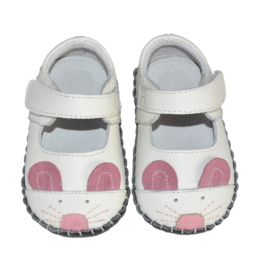 leather soft sole animal mouse mary jane baby first walking shoes