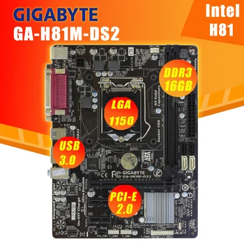 Placa base LGA 1150 Gigabyte GA-H81M-DS2, i7, i5, i3, DDR3, 1600MHz, 16GB, PCI-E, 2,0, USB3.0, VGA, Intel H81, Placa base, 1150, i7, i5, i3, usada