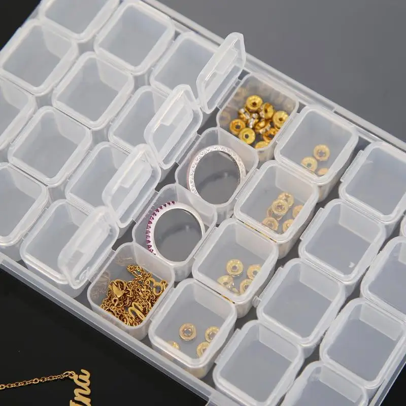 28 решеток прозрачная коробка для хранения пластиковая алмазная живопись бисер чехол для ювелирных изделий контейнер Легкие аксессуары для хранения