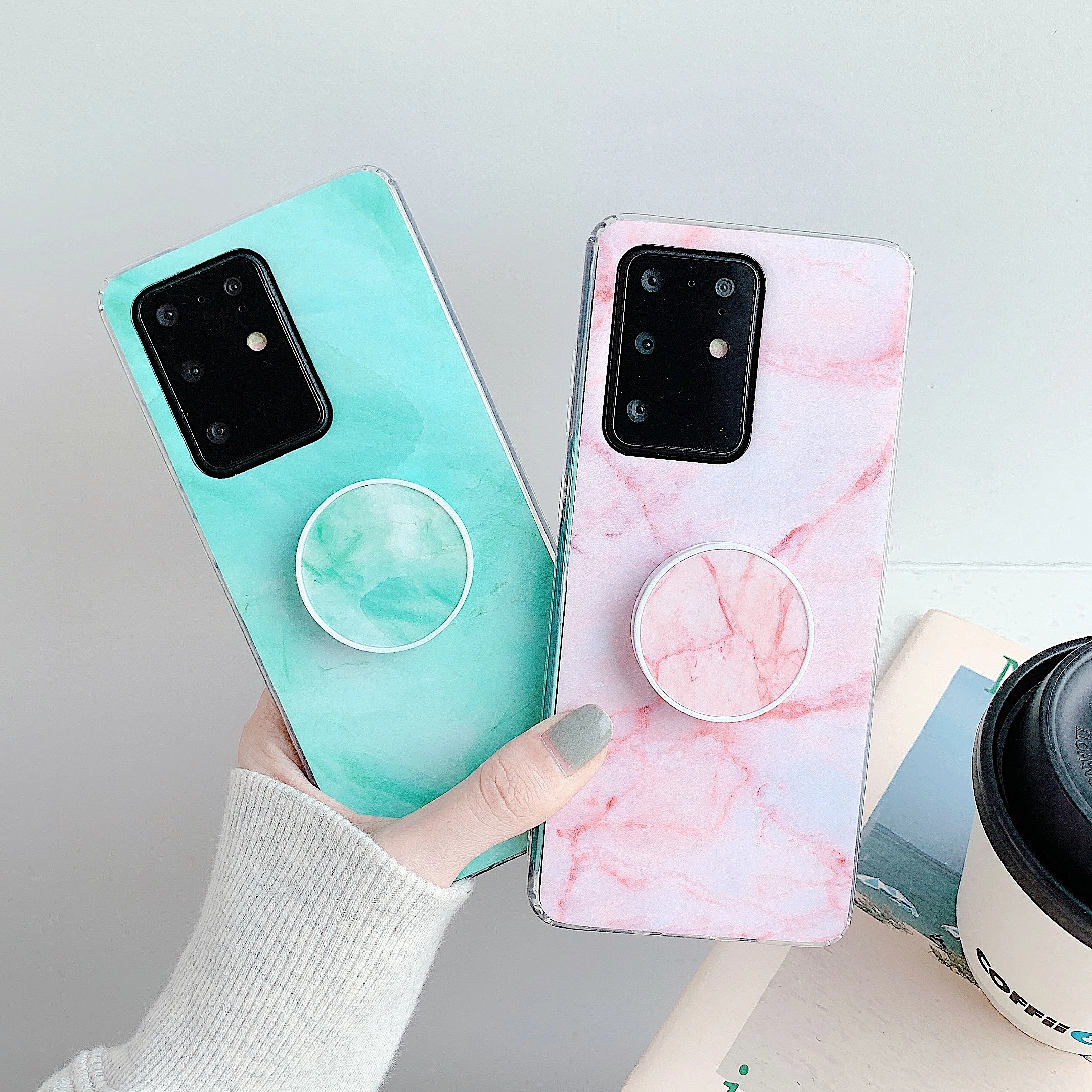 

Soft TPU Marble Phone Bracket Case Silicone Back Cover For iPhone 6 7 8 plus XR x xs max 11 Pro Max Soft Marble Case Cover