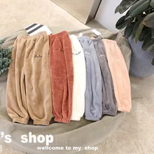 Spring New Products Girls South Korea Versitile Fashion Household Warm Pants Lazy Berber Fleece Casual Household Pants