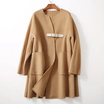 

Pure Wool Belt Buckle Double-Sided Cashmere Coat M171