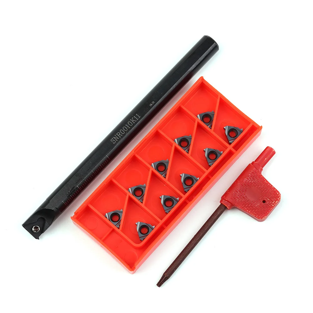1pcs SNR0010K11 SNR0008K11 lathe boring bar tool holder + 10 11IR A55 A60 BMA carbide inserts threaded set | Инструменты