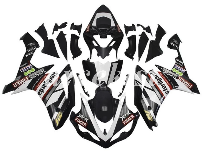 4 Free Gifts Injection Mold New ABS Full Fairings kit Fit For Yamaha YZF1000 R1 2007 2008 07 08 YZF body set white black | Автомобили и