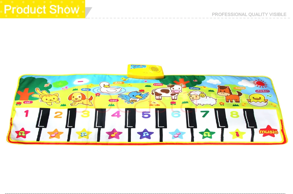 Детский Музыкальный Игровой Коврик забавные животные Электронная многофункциональная клавиатура сенсорная игра для малышей музыкальные ковры Развивающие игрушки для детей
