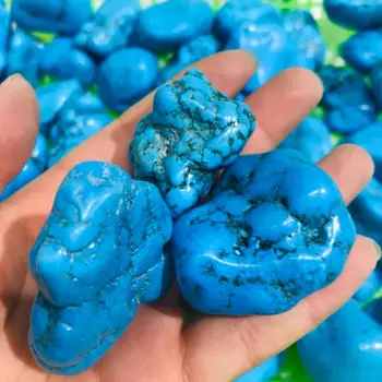 

1pc Blue Color Crystal Quartz Polished Rough Turquoise Tumbled Stone for Decor