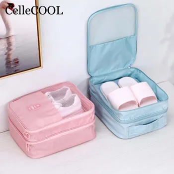 

Portable Foldable Waterproof Travel Storage Bags Shoe Bags High Capacity Zipper Organizer Solid Color Sort Save Space