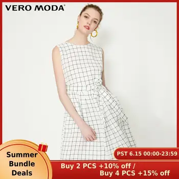 

Vero Moda Women‘s Summer Dress OL Style Plaid Sleeveless Dress | 31927A514