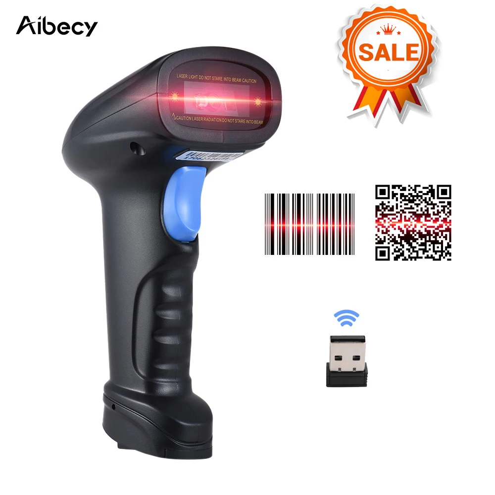 Aibecy портативный 2 4G беспроводной 1D/2D/QR сканер штрих кода считыватель 4000 кодовый