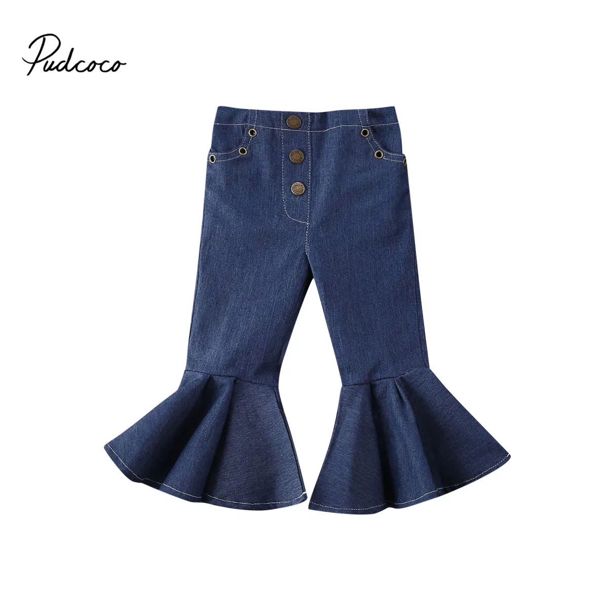 

Pudcoco Kids Jeans Toddler Kids Baby Girl Wide Leg Flare Jeans Long Pants Denim Bell-Bottoms Pants Casual Trousers