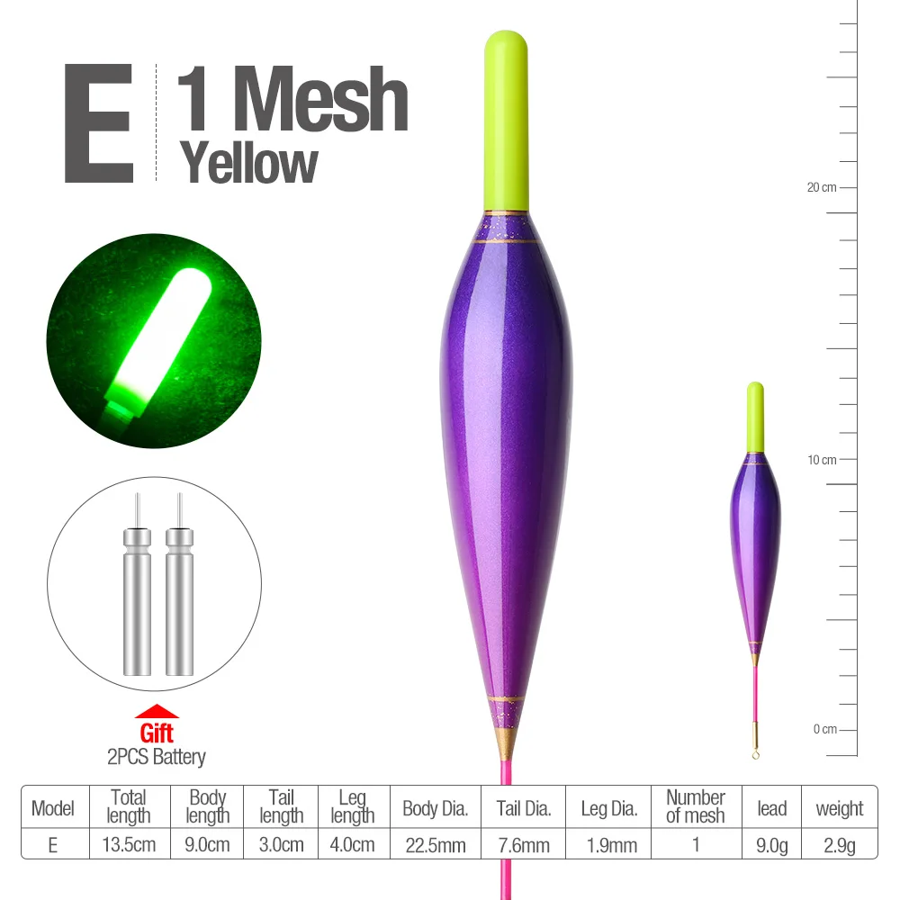 DONQL 1 шт. светодиодный рыбацкий рыболовный Удочка большой дальности буй светящийся дрейфующий жирный хвост буй с батареей x2 рыболовные аксессуары - Цвет: Bead E