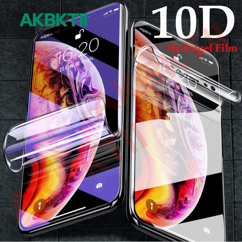 10D полное покрытие Гидрогелевая пленка для iPhone 11 Pro XS Max Защита экрана 7 8 6 6S Plus X XR